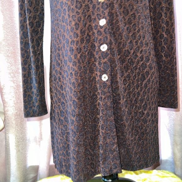 Vintage Rabbit Rabbit Rabbit Size 4P Animal Print V Neckline Midi Cardigan - Picture 3 of 15